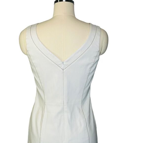 Agnona Cream Contrast Stitch Sleeveless Sheath Dress| Size 6 - Picture 6 of 12